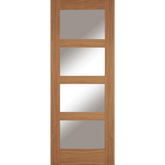 Oak Contemporary 4 Light Clear Glazed Internal Door